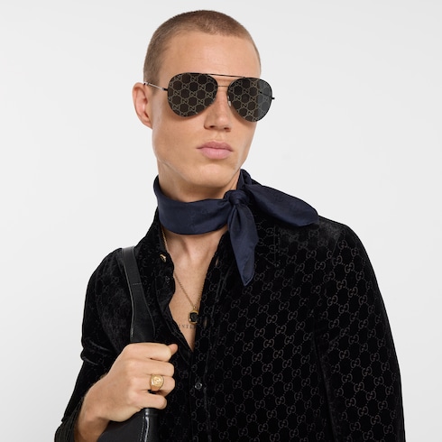 GG silk cotton pocket square