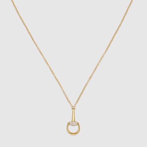 Horsebit Halskette Anhänger Diamant 18k Gold