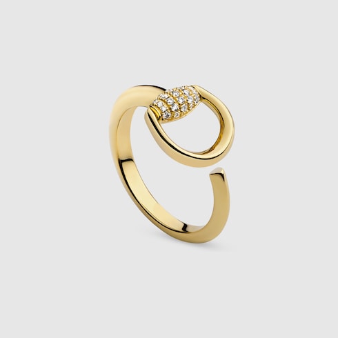 Gucci Horsebit Diamant 18k offener Ring