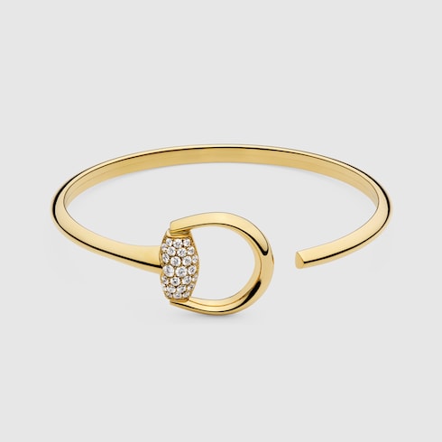 Brazalete Horsebit de 18 kt con diamantes