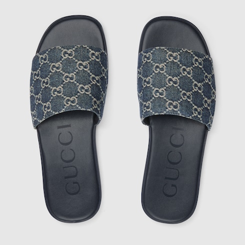 メンズ スライドサンダル ・ダークブルー GGデニム | GUCCI公式