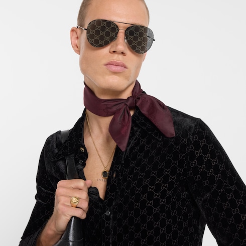 GG シルクコットン ポケットチーフ