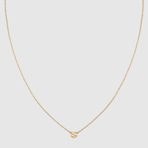 Gucci Interlocking系列18K金吊坠项链