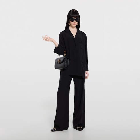 Chemise en crêpe de Chine en soie avec broderie
