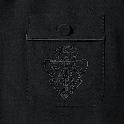 Chemise en crêpe de Chine en soie avec broderie