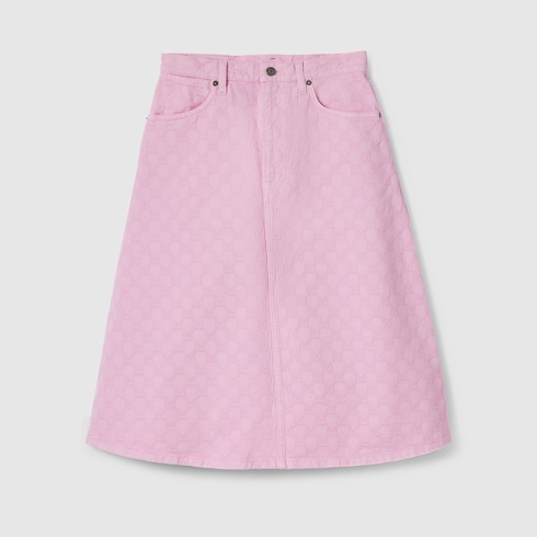 Rock aus GG Baumwolldenim-Jacquard