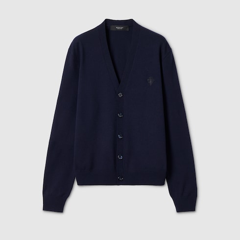 Cardigan aus Wollstrick mit Stickerei