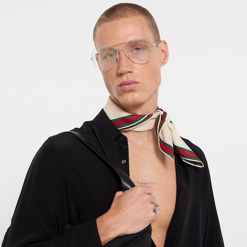 Einstecktuch aus Baumwolle und Seide mit Web