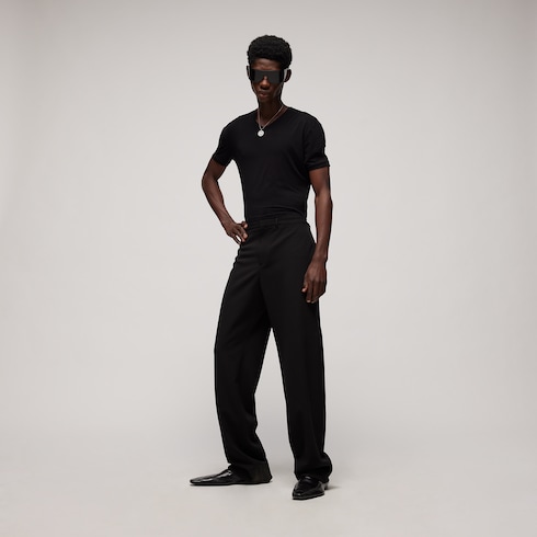 Pantalon en laine stretch technique