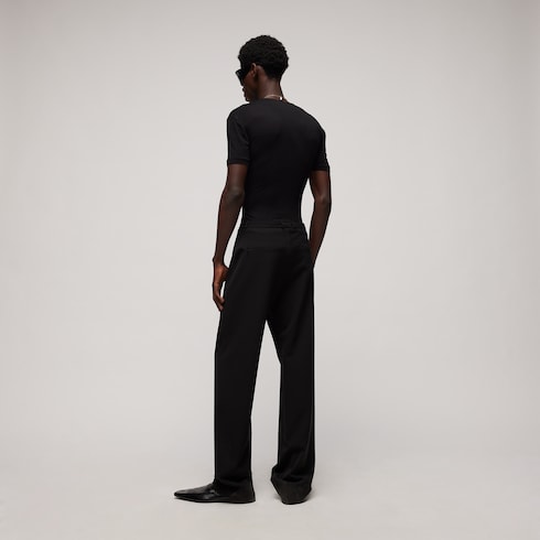 Pantalon en laine stretch technique
