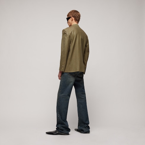 Veste en laine Vichy à double boutonnage