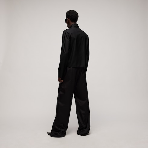 Veste zippée en popeline de soie technique