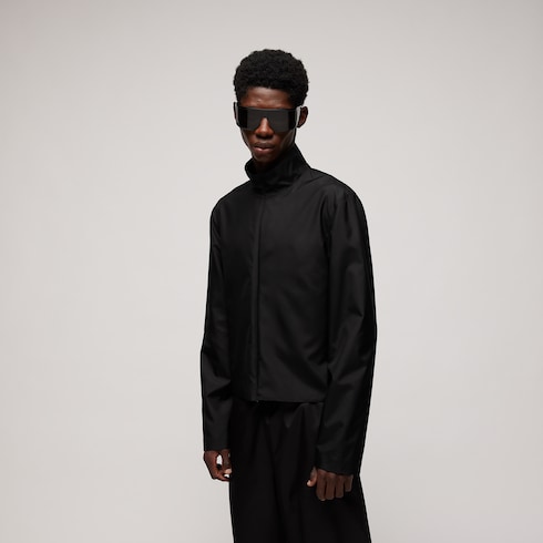 Veste zippée en popeline de soie technique