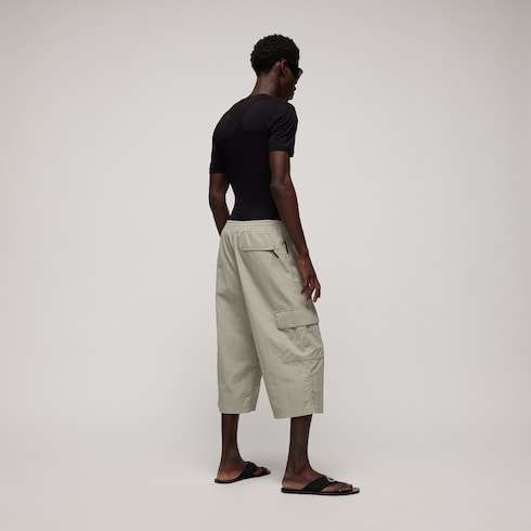 Pantalon cargo en nylon avec effet froissé
