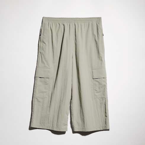 Pantalon cargo en nylon avec effet froissé