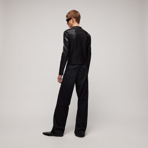 パーフォレイテッド ストレッチレザー ジップジャケット