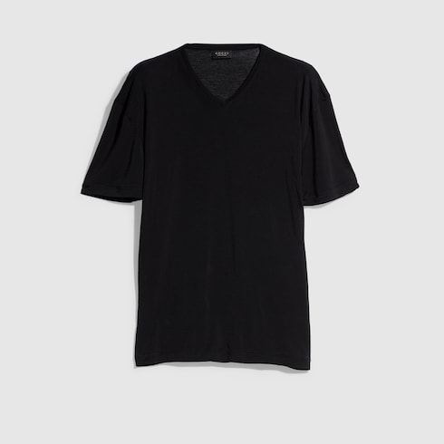 Stretch jersey T-shirt in black | GUCCI® DK