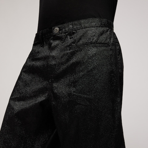 Pantalon en denim de coton imprimé