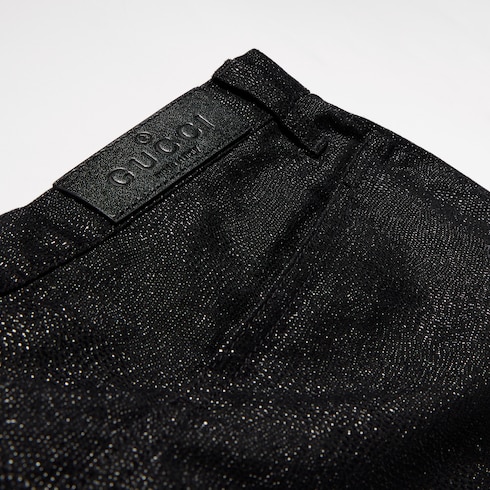 Pantalon en denim de coton imprimé