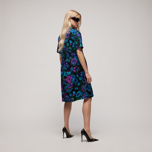 Kleid aus bedrucktem Seidenjacquard