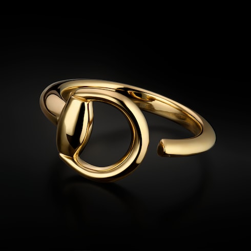 グッチ ホースビット〕18K オープンリング ・18K イエローゴールド