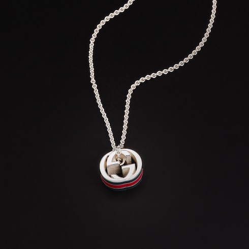 Collana con catena a pendente e Incrocio GG