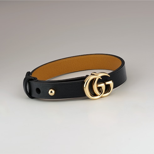 Leather bracelet with Double G