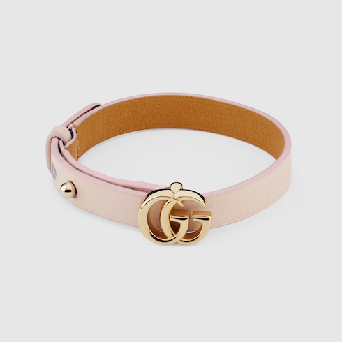 ダブルG レザー ブレスレット ・ピンク レザー | GUCCI公式