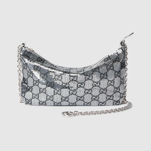 Metallic evening bag with charm