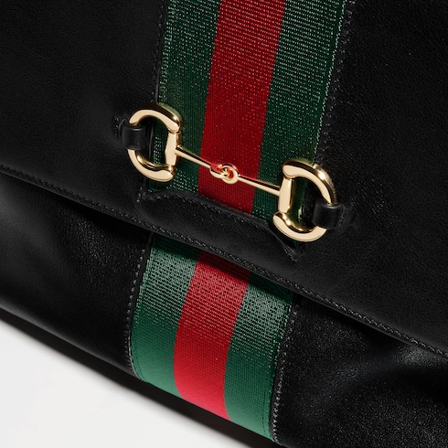 Gucci Horsebit Web大号手提包