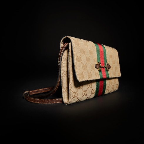 [구찌 홀스빗] 웹 스트랩 지갑