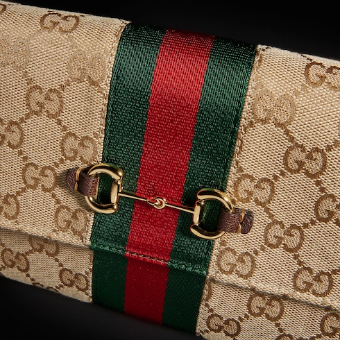 [구찌 홀스빗] 웹 스트랩 지갑