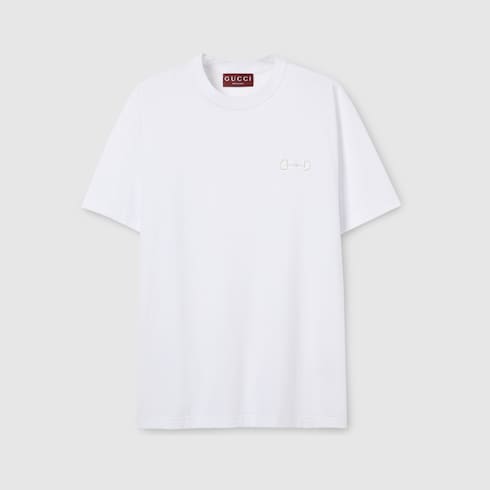 エンブロイダリー付き コットンジャージー Tシャツ