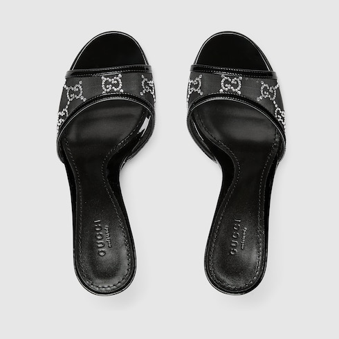 Sandalo slider donna con cristalli