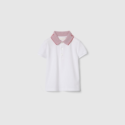 Baby cotton polo shirt with embroidery