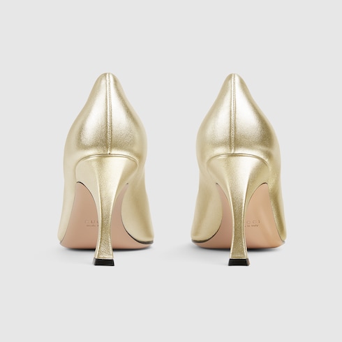 Women's pump with crystal Interlocking G