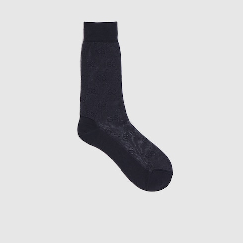 GG knit silk cotton socks