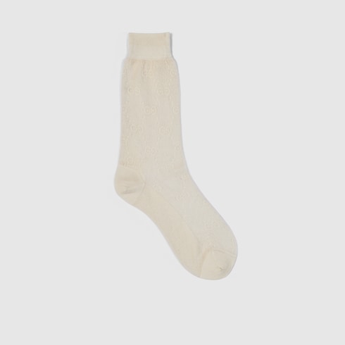 GG knit silk cotton socks