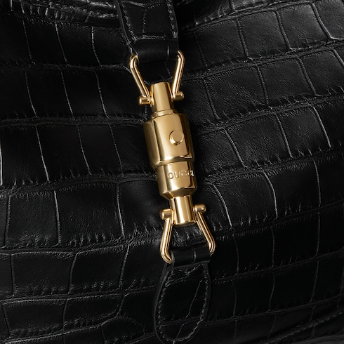 Mittelgroße Gucci Jackie 1961 Tasche aus Krokodilleder