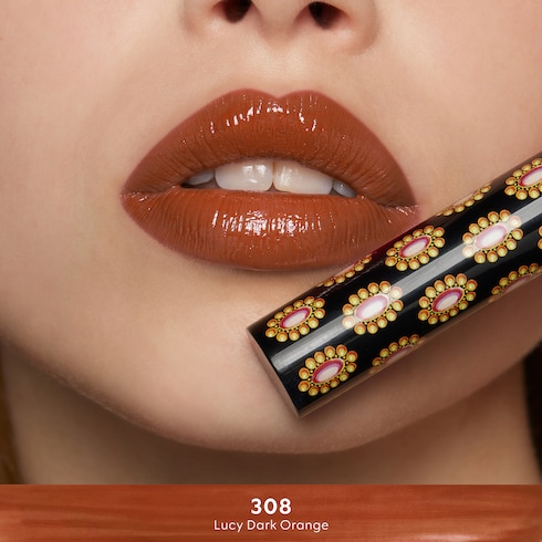 古驰倾色琉光唇膏308露西绯橘