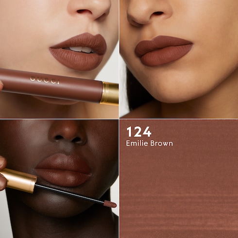 124 Emilie Brown, Rouge à Lèvres Liquide Mat