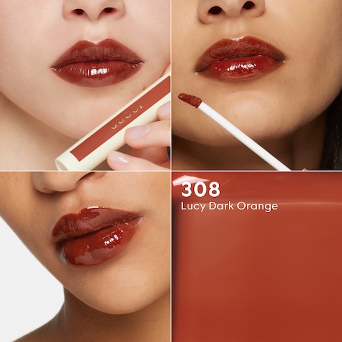 308 'Lucy Dark Orange'，Gucci Glow 水油双效唇颊润色