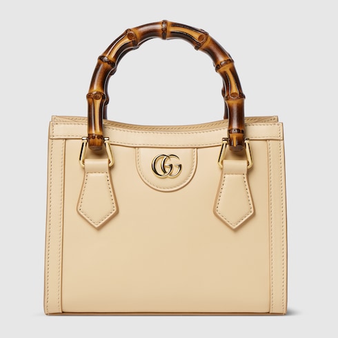 Gucci Diana small tote bag in light yellow leather | GUCCI® US