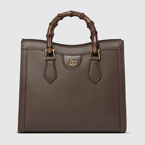 Gucci Diana medium tote bag in dark taupe leather | GUCCI® US