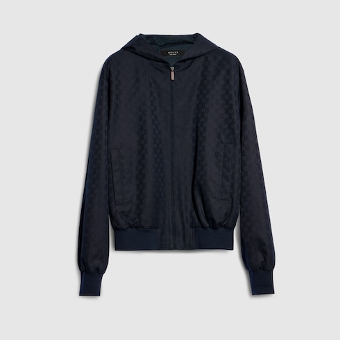 GG cotton canvas zip jacket in dark blue | GUCCI® SG GG cotton canvas zip jacket in dark blue | GUCCI® SG