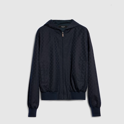 GGコットンキャンバス ジップジャケット ・ダークブルー | GUCCI公式