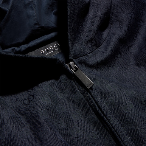 Chaqueta de lona de algodón GG con cremallera