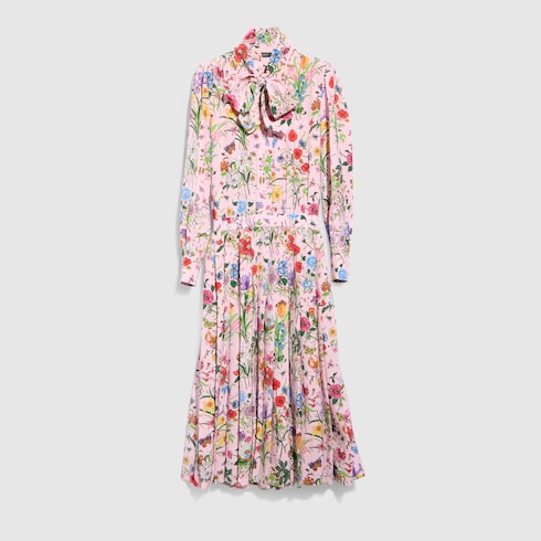 美品✴︎GUCCIワンピース　（クリーニング出してます） Printed silk chemisier dress in multicolor | GUCCI® US