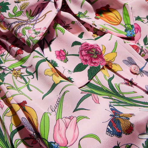 Kleid aus bedruckter Seide