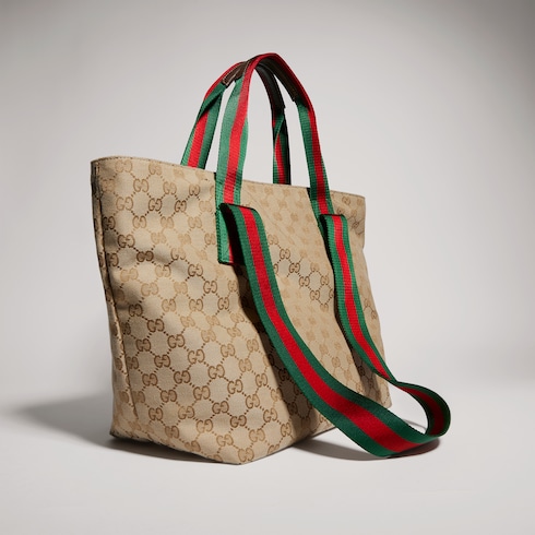 GGスモール トートバッグ ・サンド＆ブラウン GGキャンバス | GUCCI公式
